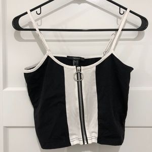 black and white crop top